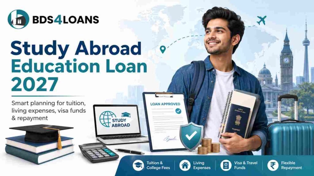 Study Abroad Education Loan 2027 for overseas tuition living expenses visa funds and repayment planning